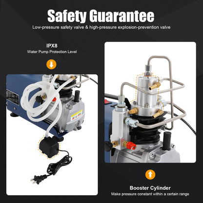 High Pressure Air Compressor,4500PSI Electric Air Compressor Scuba Diving Pump High Pressure Water-cooling 1.8KW,For Fire Fighting,Diving