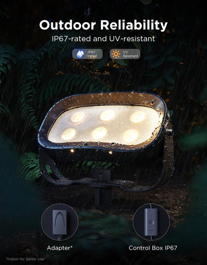 Govee Outdoor Tree Lights 3-Pack, RGBWIC LED Landscape Lighting, Outdoor Lights for Yard Garden Patio, 66 Scene Modes for Holiday Party and Event, App Control, Google Assistant, Matter