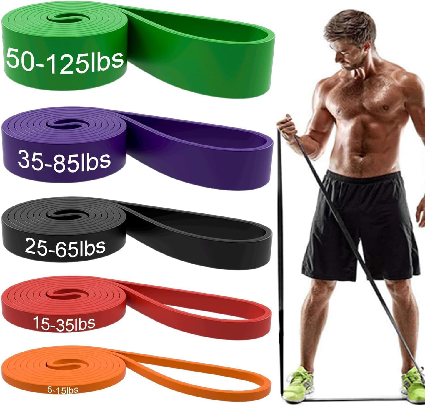 Pull Up Bands, Resistance Bands, Exercise Workout Bands for Working Out, Pull Up Assistance Bands Set for Men & Women, Body Stretching, Physical Therapy, Muscle Training