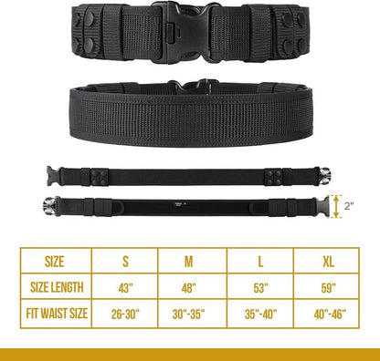 Police Duty Belt - 2" Nylon Security Belt for Law Enforcement | Includes 4 Belt Keepers