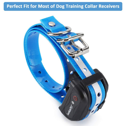 LuckinPET Replacement Collar Strap, Compatible with Petsafe,PATPET,Sportdog,Garmin,Dogtra,etc Most Training Collar/Fence Reciever, 3/4',Reflective,Adjustable,Metal Buckled,Waterproof (Blue)