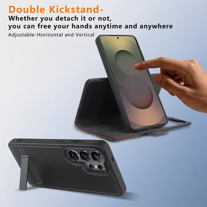 KEZiHOME case for Samsung Galaxy S26 Ultra Magnetic 2 in 1 Detachable Wallet Kickstand Genuine Leather[RFID Blocking] Card Slots Wireless Charging Cover for Galaxy S26 Ultra