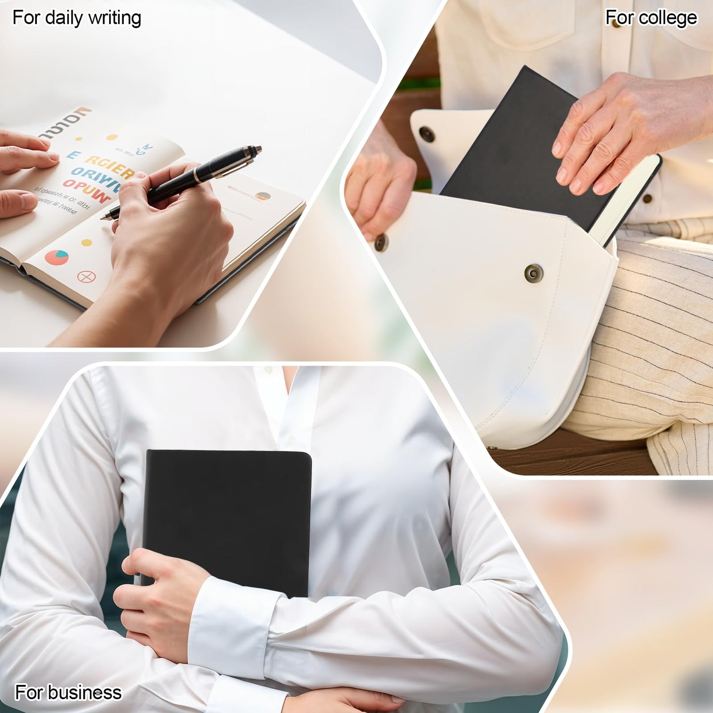 Thick A5 Sketchbook Notebook 660 Pages Blank Thick Smooth Notebook Soft Faux Leather Cover Journal for Ink, Water Color, Pen, Pencils, 80GSM, 5.7" x 8.5"