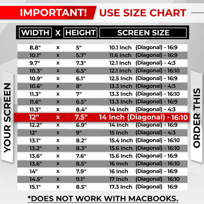 SightPro Magnetic Laptop Privacy Screen 14 Inch 16:10 - Patented Removable Laptop Privacy Filter Shield and Protector