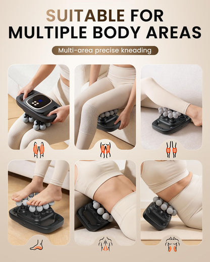 EIWAJKXE 16 Head Massage Gun Deep Tissue, Back Massager with 3 Modes & 30 ntensity Levels, Professional Percussion Muscle Gun for Legs, Back Ideal for Home, Gym and Office Use, Grey