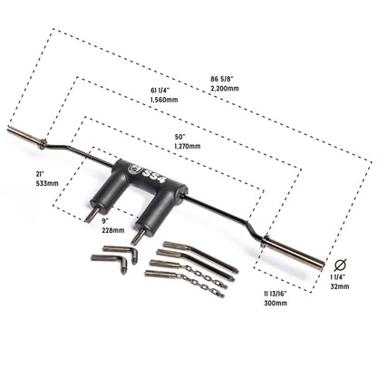 Safety Squat Bar [Bells of Steel] Safety Squat Barbell 4.0, Black Titanized Sleeve and Shaft Coating, Premium Padded Barbell Pad, 45.6lb, 1500lb Weight Capacity