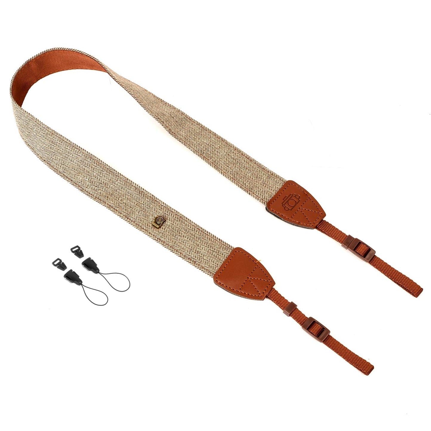 WANBY Camera Strap Brown Canvas Neck Shoulder Strap with Quick Release Buckles for DSLR SLR