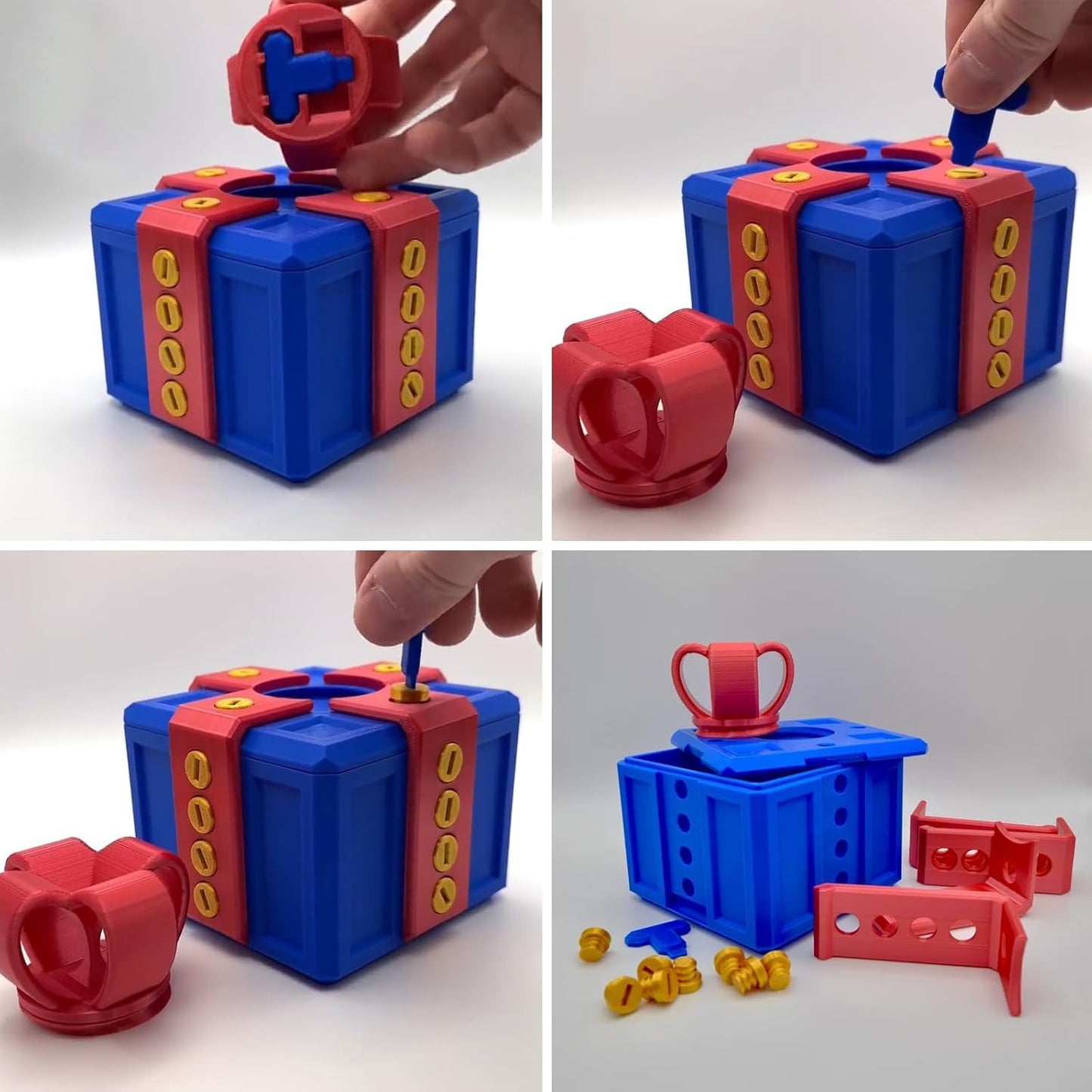 Prank Screw Box, Really Annoying Gift Box 3D, 3D Printed Annoying Gift Box with Screws, Novelty Gift Idea Halloween Christmas 3D Printing Decorative Ornaments
