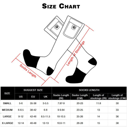 Upgraded Heated Socks,7.4V 2200MAH Electric Rechargeable Battery Heating Socks for Men Women,Winter Outdoor Sports Ski Hunting Camping Hiking Climbing Riding Motorcycle Warm Socks Foot Warmer (M)