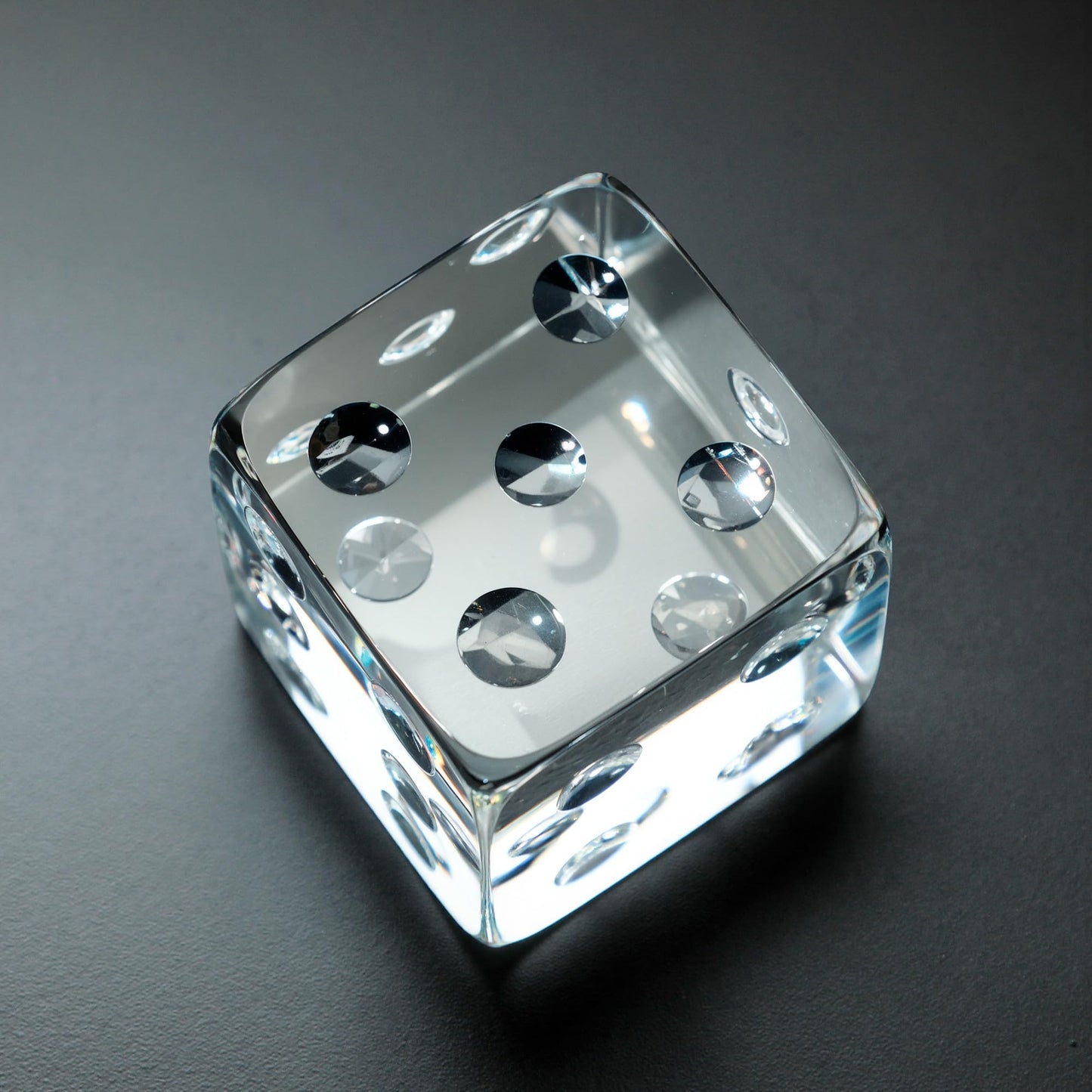 QFkris 2.2" Glass Dice Paperweight Glass Art Dice Figurine Paper Weights for Desk
