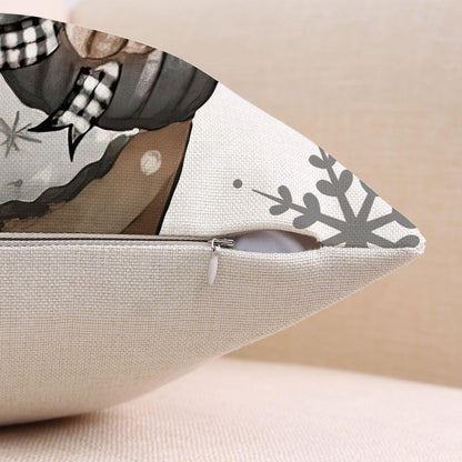Coeufuedy Christmas Stripe Pillow Covers 18x18 Inch Set of 4 Snowman Reindeer Gloves Eucalyptus Winter Holiday Decorative Farmhouse Cushion Covers for Sofa Couch Living Room