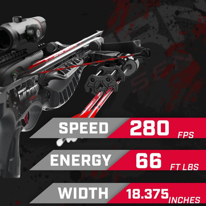 Barnett Wildcat CRX Crossbow Bundle – Includes Bonus Arrow & Broadheads + Scope, Rope Cocking Device, Quiver, 3 Arrows & Neoprene Cover – Tactical 280 FPS Lightweight Hunting Crossbow