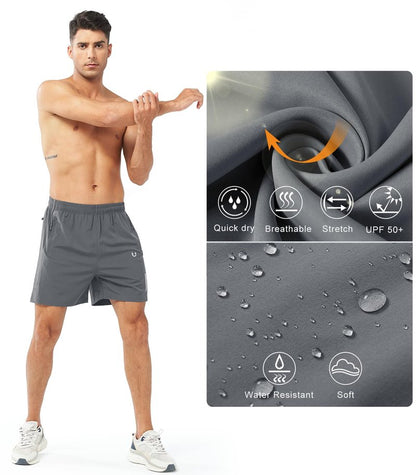 NORTHYARD Men's Athletic Running Shorts Quick Dry Workout Shorts 7"/ 5"/ 9" Lightweight Sports Gym Basketball Tennis Hiking Exercise SMOKEGREY-5inch 2XL