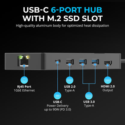 SABRENT 4-Port USB 3.0 Hub with Individual LED Power Switches - Slim, Portable Design - 2 Ft Cable - Fast Data Transfer - Compatible with Mac & PC (HB-UM43)