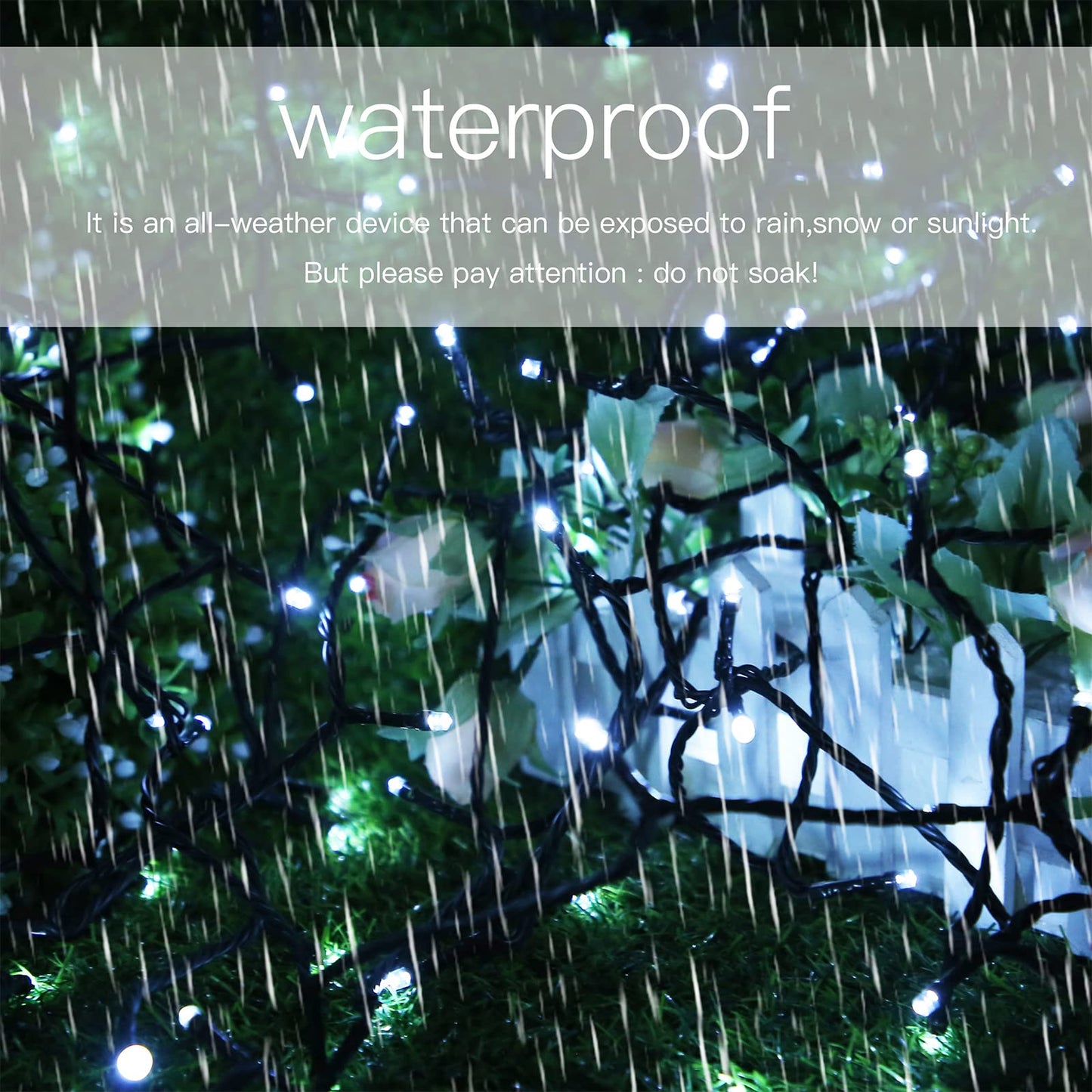 YAOZHOU Solar Cool White Christmas Lights String Outdoor Waterproof 2 Pack, Total 400LED 151ft Fairy Lights with 8 Modes for Tree Garden Patio Wedding Party Yard