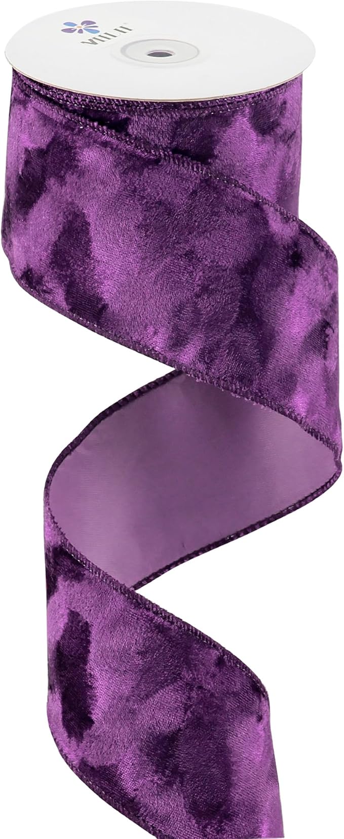 MEEDEE Purple Velvet 2.5 Inch Wired Ribbon - Crushed Velvet Christmas Ribbon, 10 Yards for Tree Decoration, Wreaths, Crafts