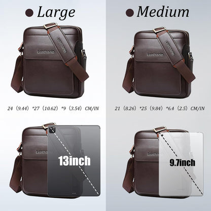 Leathario Crossbody Bag For Men Vegan Leather Shoulder Messenger Purse Sling Satchel Bag For Work Business Travel