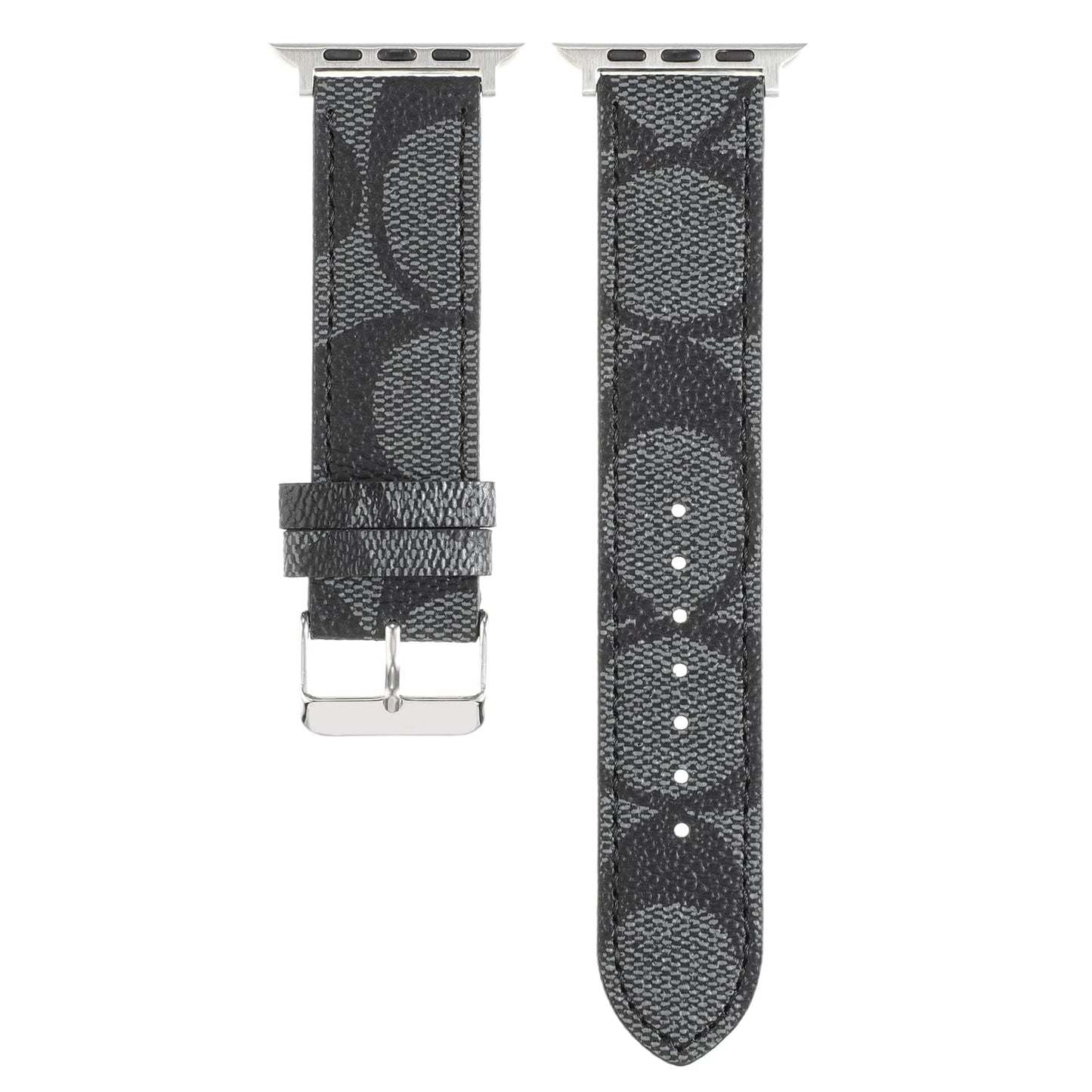 Avazera Leather Band 44mm 42mm 40mm 38mm Compatible with Apple Watch Men Women,Design for Replacement Band Compatible with Watch Series 6/5/4/3/2/1, iWatch SE (Black, 38/40MM)