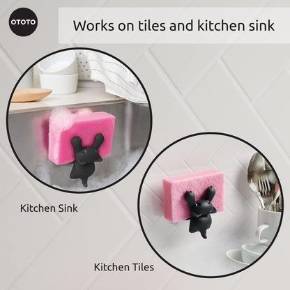 OTOTO Cute Sponge Holder for Kitchen Sink - Dishwasher Safe Organizer, Compact Sink Accessories, Dish Sponge Holder