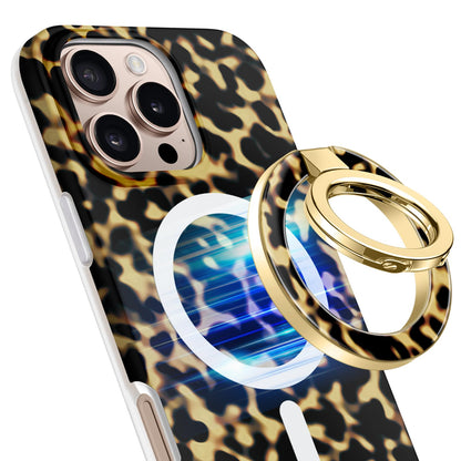 GVIEWIN Magnetic Phone Ring Holder, Compatible with MagSafe Phone Grip with Adjustable Stand, Magnet Phone Ring Kickstand for iPhone 17/16/15/14/13/12 Pro Max Plus Air/Other Phones (Glitter/Silver)