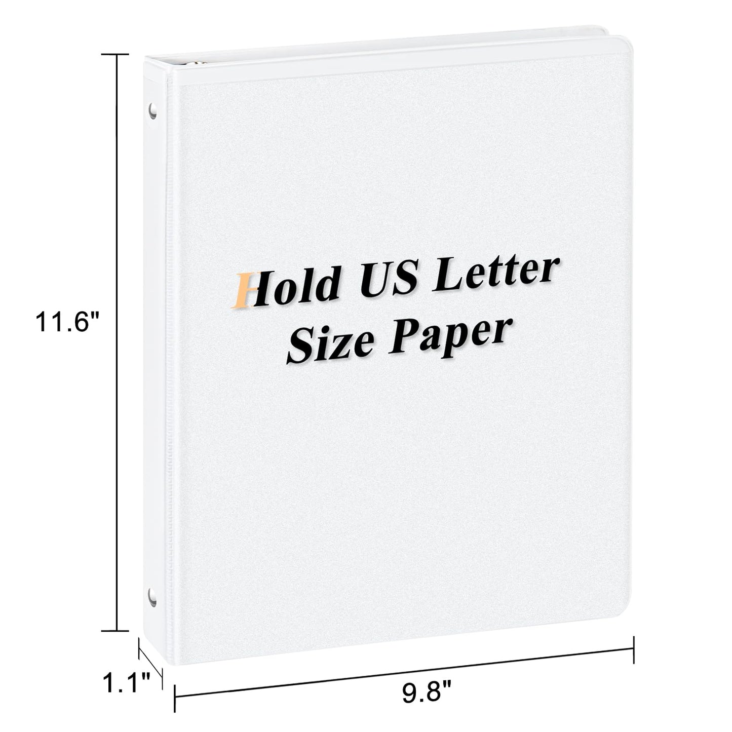 CIXILDTS 0.5-inch Round Ring Binder, Durable 1/2" 3 Ring Binder Fit Letter Size Paper, Presentation View Binders, White,12-Pack