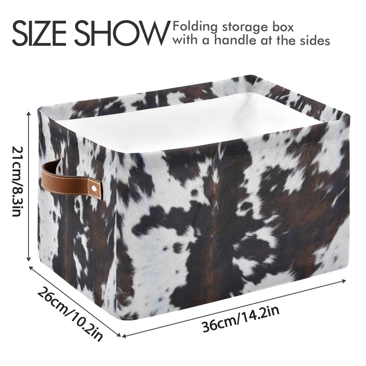 Cow Rectangular Storage Basket Organizer Bin Shelf Baskets For Clothes Gifts For Home Office Dorm