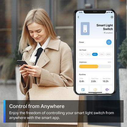 TP-Link Tapo Matter Smart Light Switch: Voice Control w/Siri, Alexa & Google Home | UL Certified | Timer & Schedule | Easy Guided Install | Neutral Wire Required | Single Pole | Tapo S505(2-Pack)