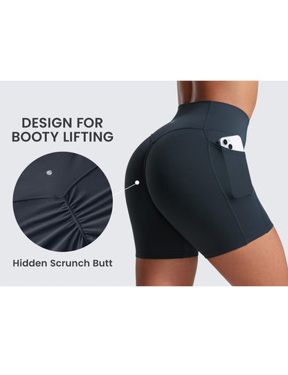 CRZ YOGA Secretsculpt Biker Shorts Pockets 5'' True Navy Medium