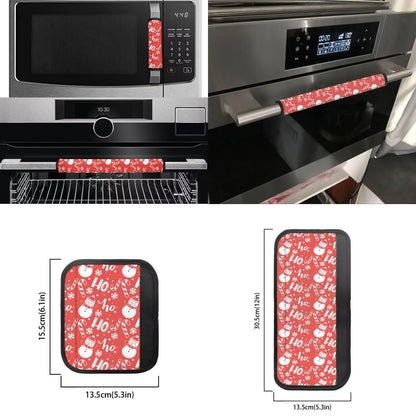 Yatixapu Refrigerator Handle Covers, Christmas Snowman Candy Cane 6PCS Kitchen Appliance Handle Covers, Keep Your Fridge Microwave Oven Stove Dishwasher Clean, Keep Off Fingerprints Food Stains
