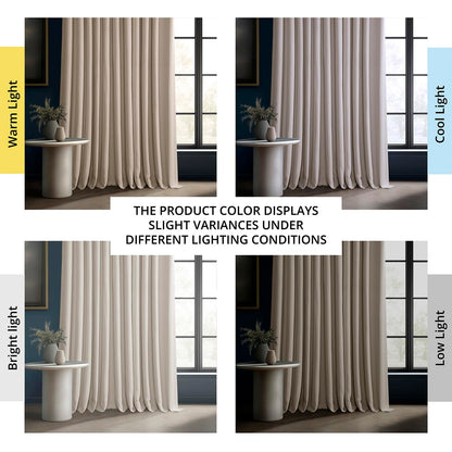 HPD Half Price Drapes - Faux Linen Curtains for Living Room (1 Panel) - 100W X 84L - Extra Wide Textured Room Darkening Curtains for Bedroom 84 Inches Long - Drapes for Home Decor, Birch