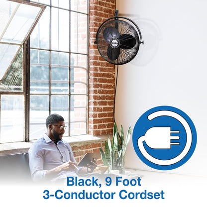Air King 9020 1/6 HP Industrial Grade Wall Mount Fan, 20-Inch,Black