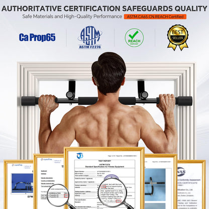 Ally Peaks Pull Up Bar for Doorway | Thickened Steel Max Limit 440 lbs Upper Body Workout| Multi-Grip Strength| Indoor Chin-Up Bar Fitness Trainer for Home Gym Portable