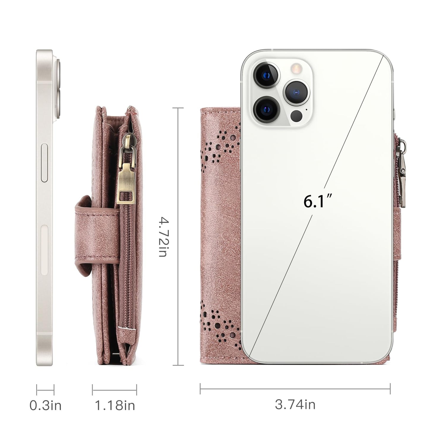 SENDEFN Small Wallets for Women Bifold RFID Blocking Leather Card Holder Compact Wallet with Zipper Coin Pocket