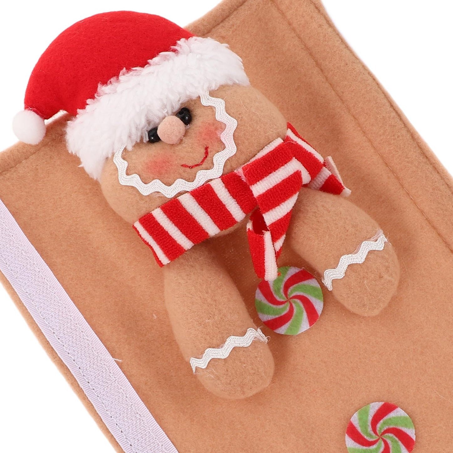 jojofuny 2Pcs Christmas Refrigerator Handle Covers - 11.5" X 6.5" Gingerbread Refrigerator Door Handle Covers, Gingerbread Christmas Kitchen Decor