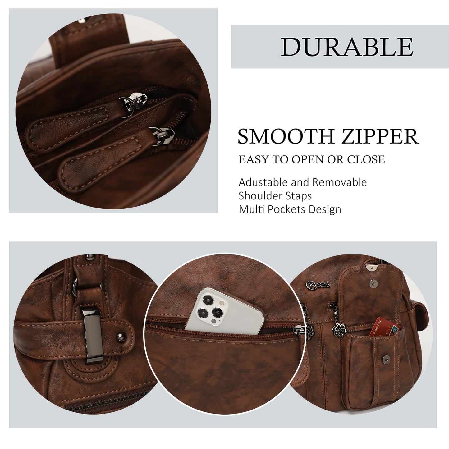 Purses and Handbags for Women Large Hobo Shoulder Bags Soft PU Leather Multi-Pocket Tote Bag