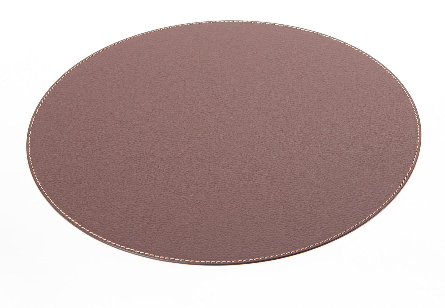Nikalaz Round Placemats Set (Pack of 4) Recycled Leather Table Mats 15 inches, Kitchen Dining Table Decor by Nikalaz (Brown)