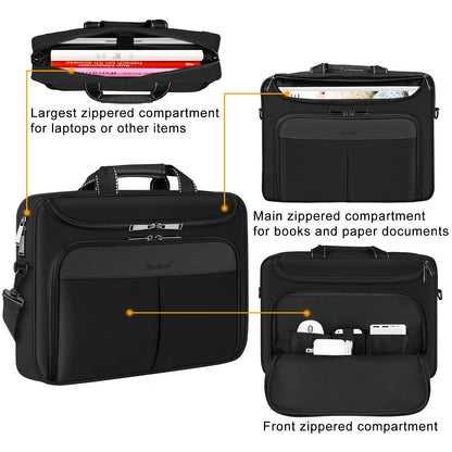 Enkinil 17 inch Waterproof Protective Laptop Messenger Briefcase with Adjustable Shoulder Strap, Men Women Travel/Business Bag Compatible with HP ZBook,ThinkPad,DELL Inspiron