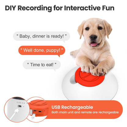 Potaroma Dog Puzzle Feeder Toy, Interactive IQ Training, Electronic Treat Dispenser, Automatic Rechargeable with Remote for Food Dispensing, All Breeds, 280ml Capacity