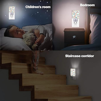 Rainbow Night Light, Star Cloud Plug into Wall with Dusk to Dawn Light Sensors, Warm Nightlights for Bedroom, Bathroom, Hallway, Kitchen, Gifts Ideal for Boys Girls Women Men