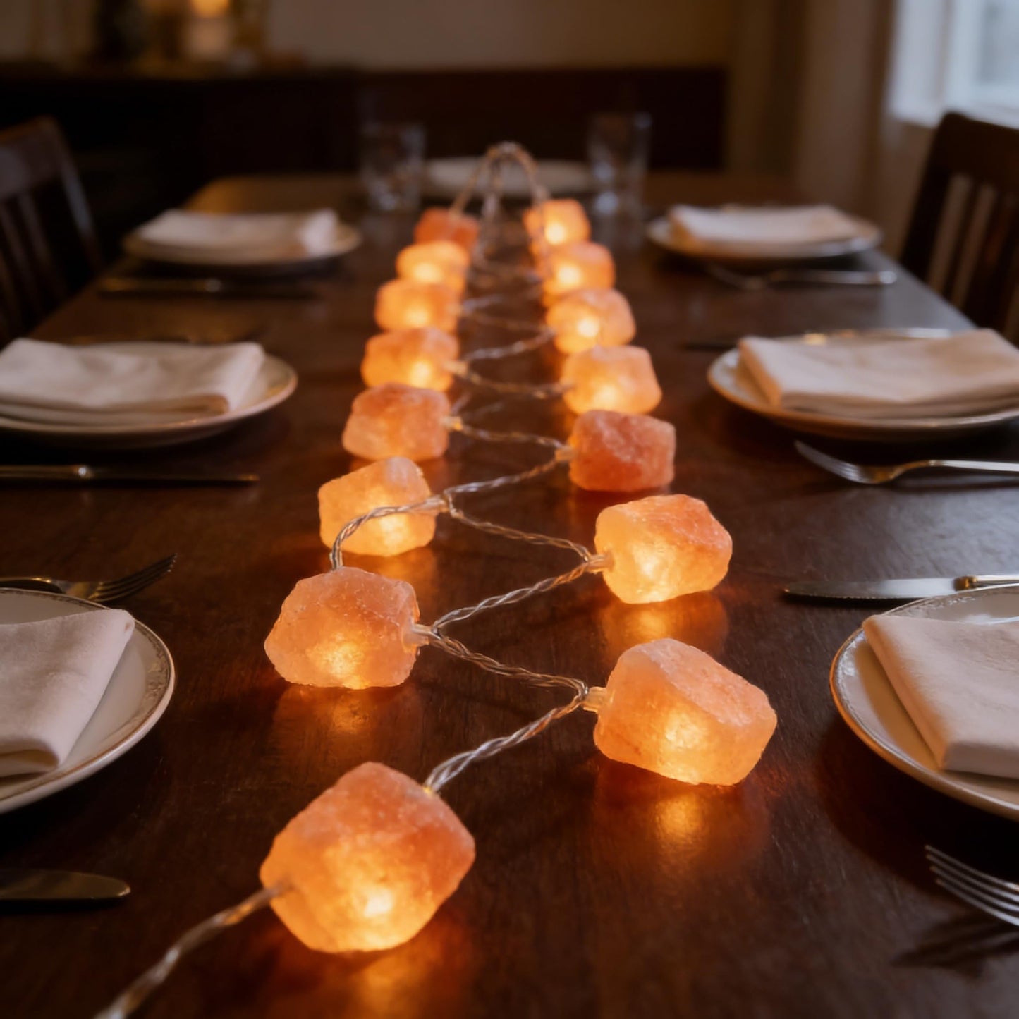 Himalayan Salt Light String for Bedroom with 20 Rock,11.5ft USB Powered String Fairy Lights Night Salt Lamp,Natural Salt Rock,Handmade Ambient Light for Office Home Wedding Party Christmas Decorations