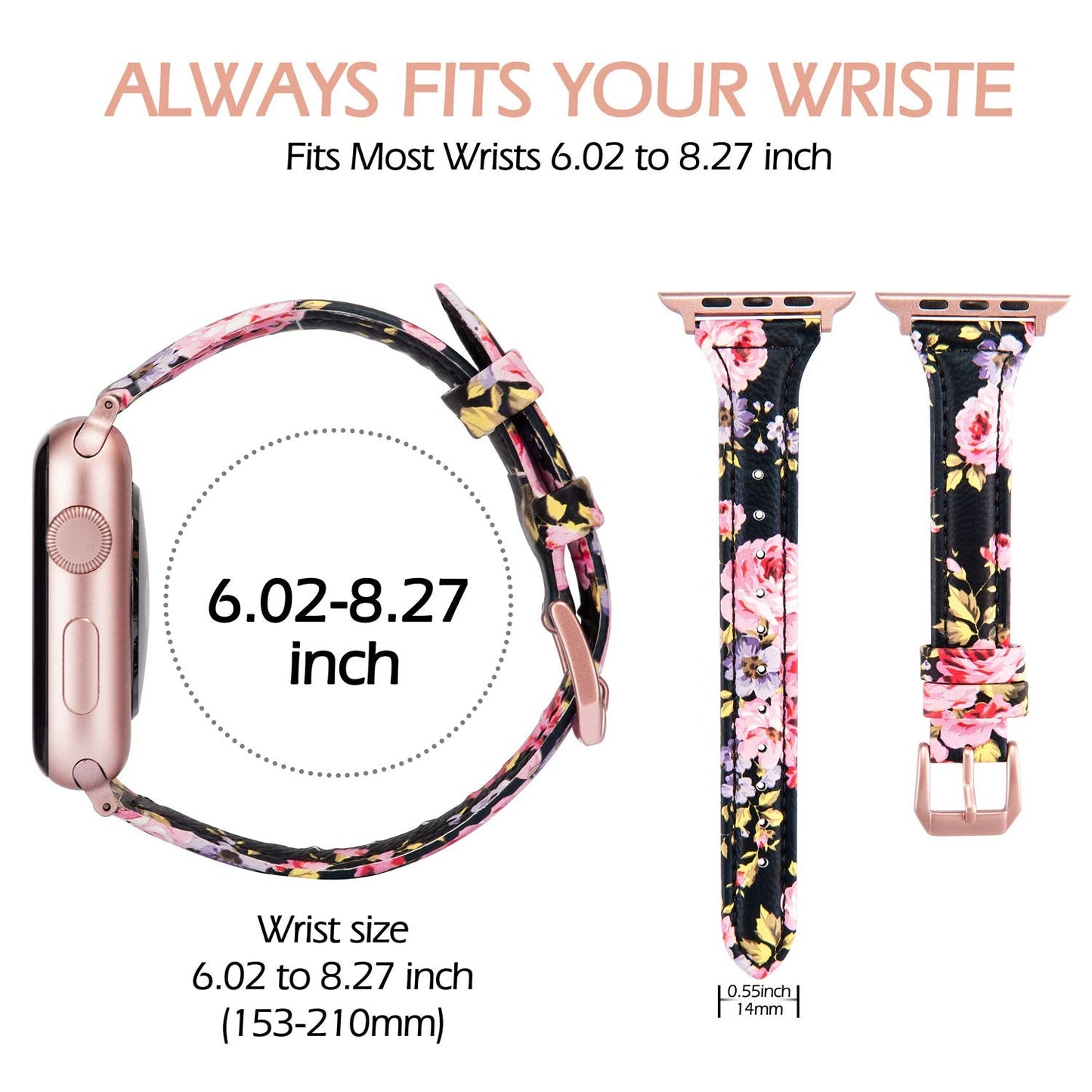 Wearlizer Slim Thin Leather Bands Compatible with Apple Watch Band 38mm 40mm 41mm 42mm 44mm 45mm 46mm 49mm Women Men Strap Wristband Bracelet for iWatch Series 11 10 9 8 7 6 5 4 3 SE/Ultra 3 2 1