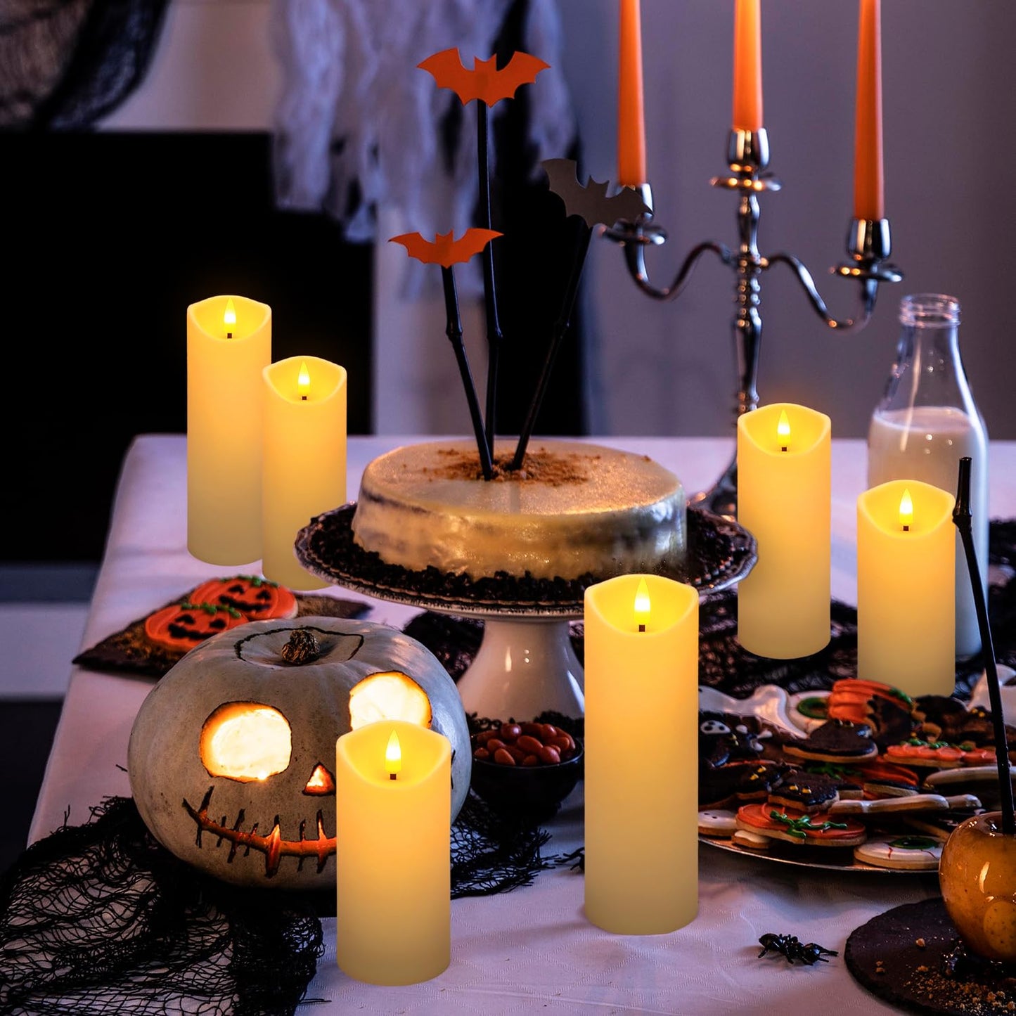 YOROXRG 24 Pack Christmas Decoration Flickering Flameless Candles, Battery Operated Candles,LED Candles for Home Decor,Wedding,Halloween,Birthday,Valentine'sDay (D2.2 xH 5" 6" 7" Ivory)