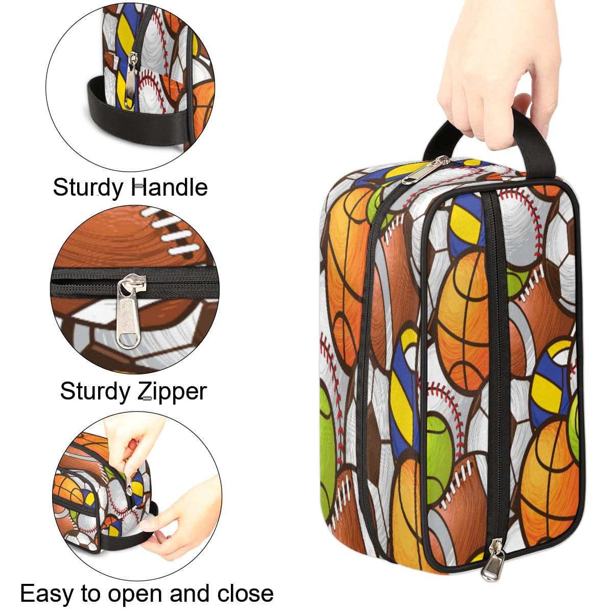 SinSenMa Sport Ball Travel Cosmetic Bag for Boy Men,Hanging Toiletry Bag,Waterproof Makeup Bag,Approved Hygiene Bag Shave Dopp Kit Organizer for Toiletries Shower Bathroom Carry-on Accessories Gifts