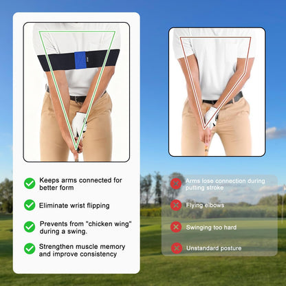 Arttodo Golf Training Kit with Arm Band & Wrist Strap, Golf Swing Training Aid to Correct Wrist Angle and Develop Muscle Memory for Beginner Golfers