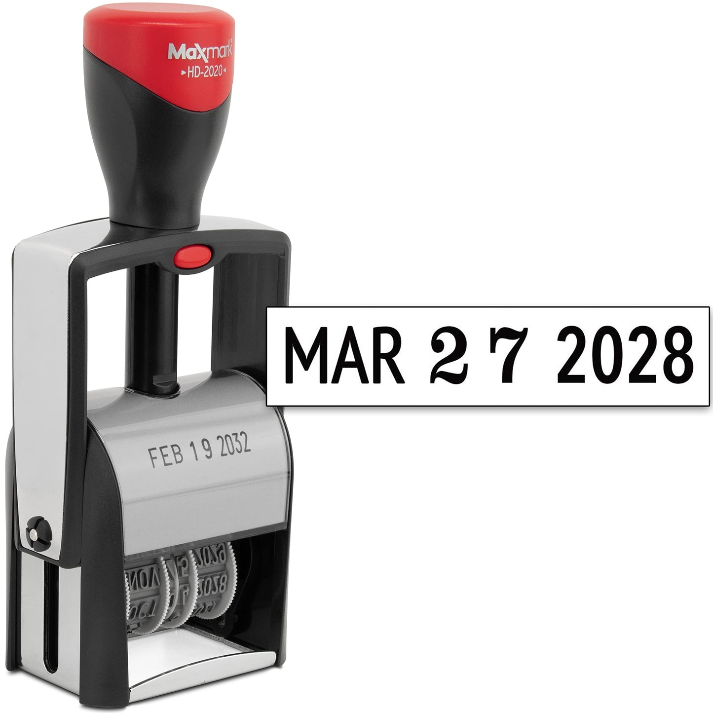 MaxMark Heavy Duty Date Stamp, Large Date Size - Exclusive 12-Year Band - Black Ink