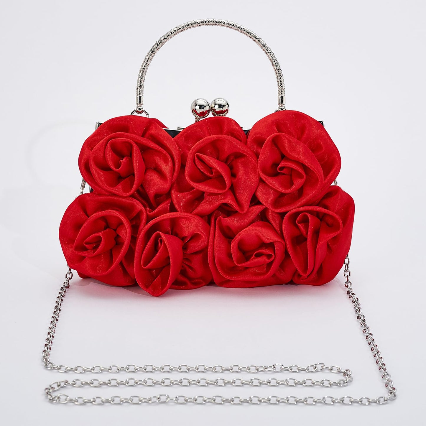 Clutch Purses for Women Satin Evening Purses for Women Red Clutch Wedding Purse Cocktail Party Prom Dressy Handbags
