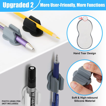 BEFSOP 2025 New Pen Holder, 6 Pack Upgraded Adhesive Pencil Holders for Wall & Desk, Marker Holder, Pen Holder for Clipboard, Teacher Supplies for Classroom kids Desk Accessories Clips Holder