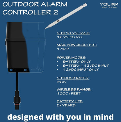 YoLink Outdoor Security Siren & Smart Alarm Controller Kit - Loud 110 dB, Wireless, Battery-Powered, 1/4 Mile Range, Android-iOS App, Alexa, Google, IFTTT, Home Assistant, Hub Required!