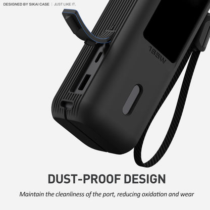 Silicone Case for Anker Laptop Power Bank (25,000mAh 165W) 1/4" Nut Hole,SD/SIM Card Storage, Display Protection&Dustproof, Travel Protective Cover Compatible with Anker Power Bank 165W (Gray)