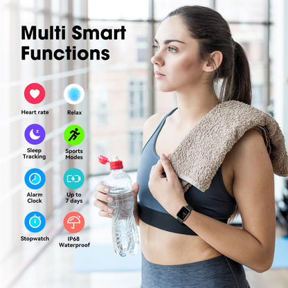 LIVIKEY Fitness Tracker Watch with Heart Rate Monitor, Activity Tracker with Pedometer, Sleep Monitor, Calories & Step Counter, IP68 Waterproof Smart Watches for Women Men Fitness Watch for Sports